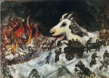 contemporain Tableau Peinture - Contemporain de guerre Marc Chagall